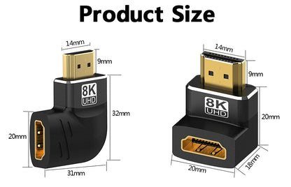 HDMI 2.1-adapter med 90° eller 270° vinkel – 8K 60 Hz