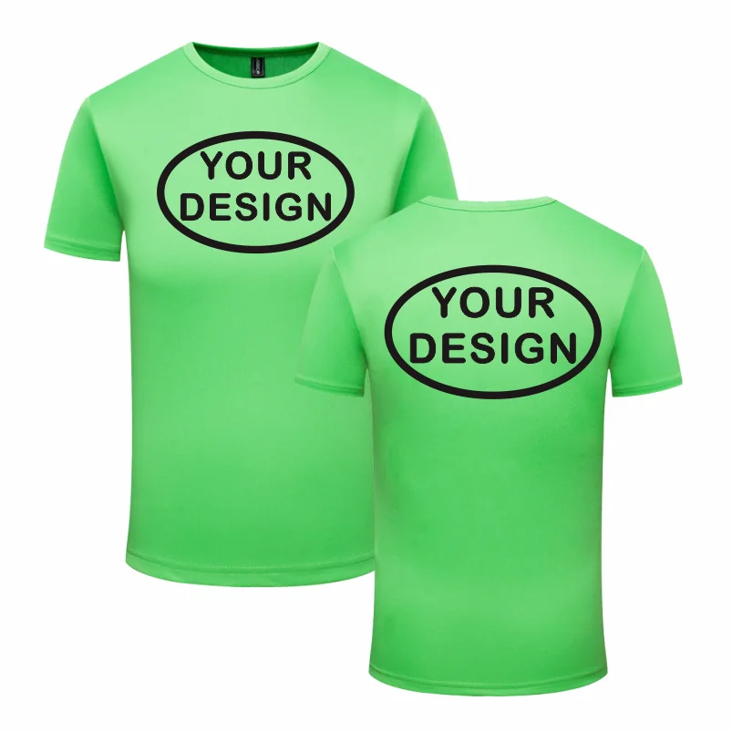 Eget tryck fram & bak, snabbtorkande t-shirt med logotyp, text eller foto – reklamkläder