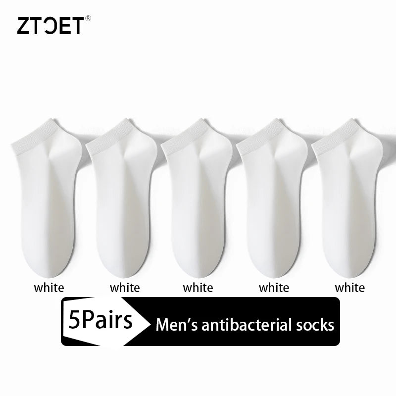 Men Combed Cotton Socks Short Breathable Odor proof and antibacterial Business Spring Summer for Male socks High Quality 5Pairs