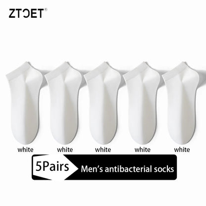 Men Combed Cotton Socks Short Breathable Odor proof and antibacterial Business Spring Summer for Male socks High Quality 5Pairs