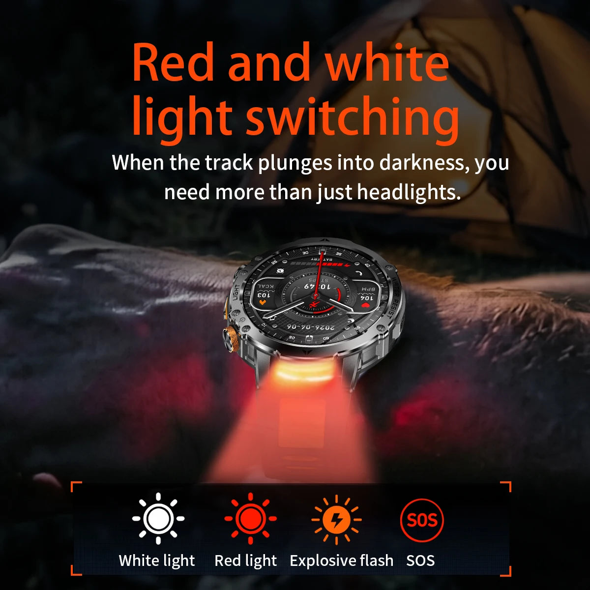 2026 New Men Outdoor Smart Watch 1.7" IPS 1600mAh  Battery Bluetooth Call IPX8 Waterproof Flashlight SOS Compass 120+Sport Modes