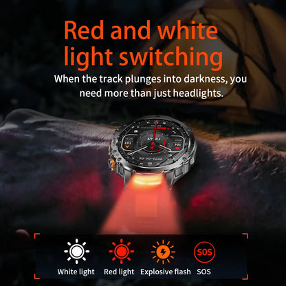 2026 New Men Outdoor Smart Watch 1.7" IPS 1600mAh  Battery Bluetooth Call IPX8 Waterproof Flashlight SOS Compass 120+Sport Modes