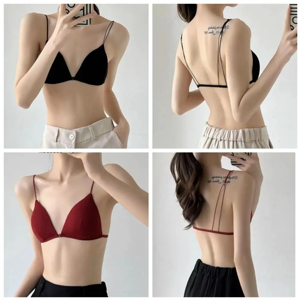 Dam Triangel-BH Franskinspirerad – Push-up Trådlös Tunna Band Enfargad, 5 Färger S–XL