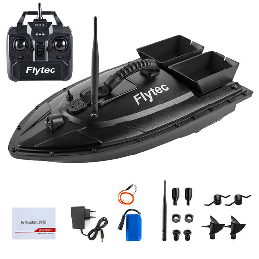 Flytec Fjärrstyrd Fiskebåt med Bete – 500 m Räckvidd, Dubbelmotorer, LED, GPS Tillval