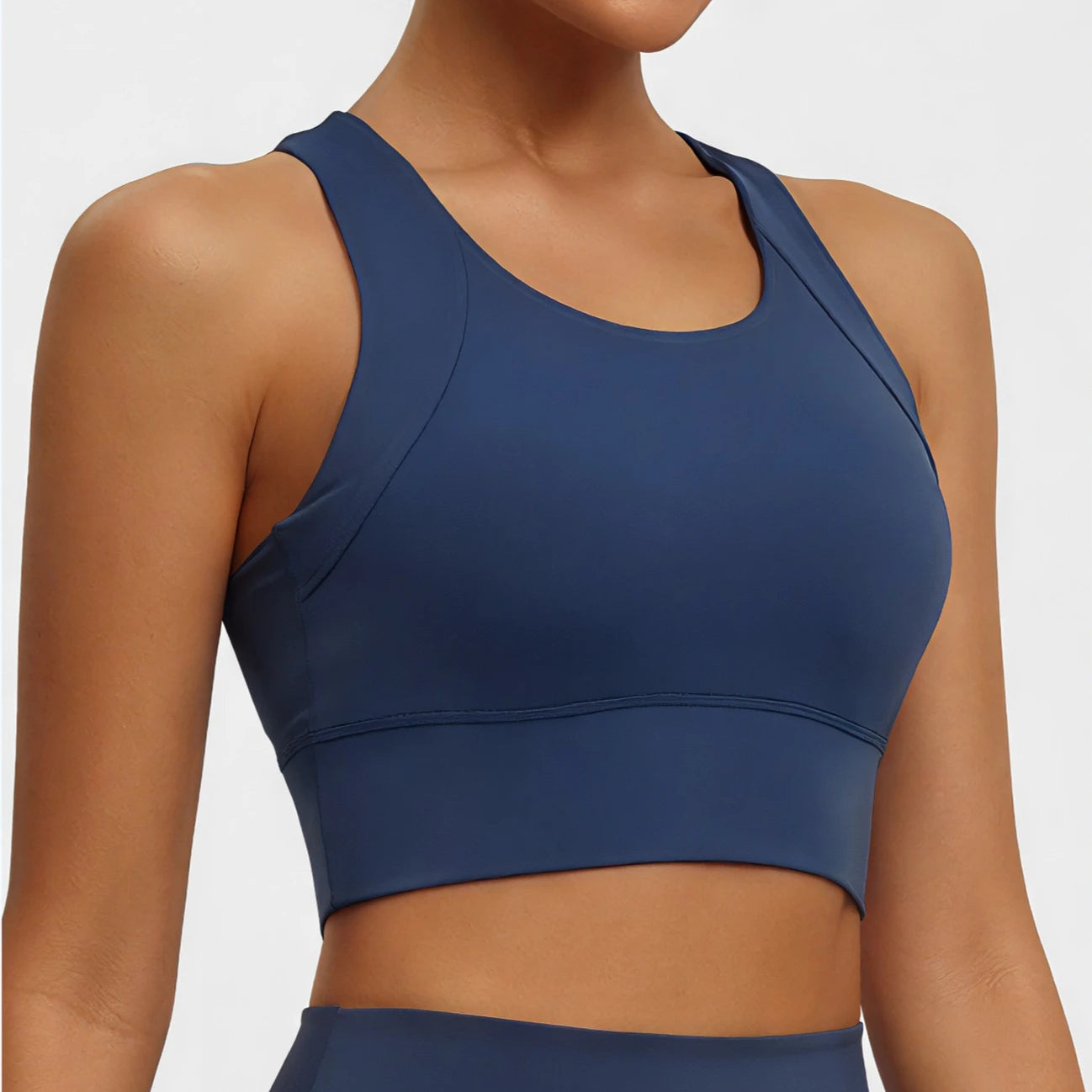 Dam Sport-BH Yoga Linne – Halterneck Inbyggda Kuddar Högintensiv StötDämpning Tennis, 5 Färger S–XXL
