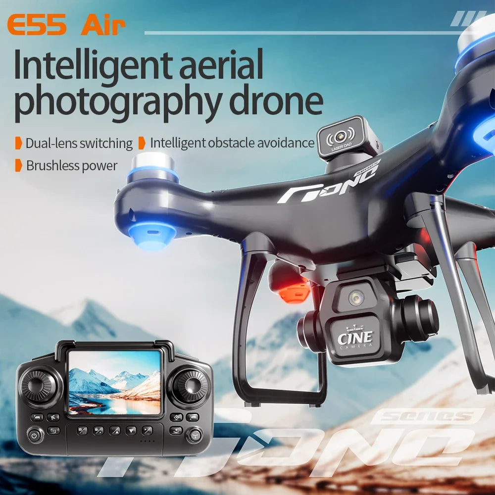 ZFR E55 Drone Mini Dual Camera 8K Aerial HD Profesional Helicopter GPS Positioning Avoidance Bushless Motor Drone UAV