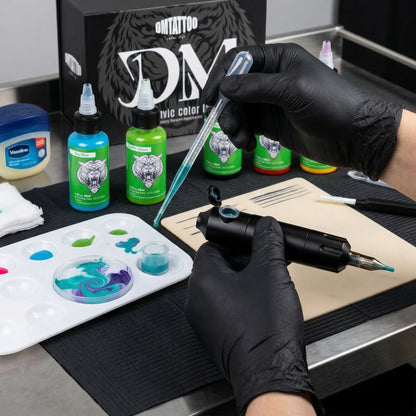 DM Tattoo Ink 15 Color 1OZ/Bottle Natural Plant Extract Pigment Body Painting Long Lasting No Color Loss Professional Tattoo Ink