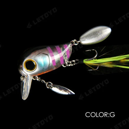 Micro Tappy Fishing Lures Artificial Hard Baits Crank Wobblers Tongue Plate Spinning Spoon with Feather Rotates Trout fish Bait