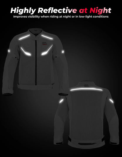 KEMIMOTO Men's Motorcycle Jacket Summer Soft Mesh  CE Certified Protector Gear Breathable Riding Cycling Outfit