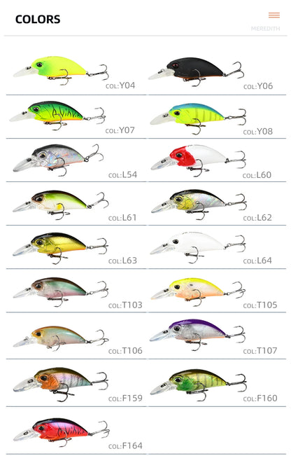 MEREDITH JERK CRANK M65 Floating 14g Hot Model Fishing Lure Hard Bait 11Color Wobbler Crank Quality Professional Depth 2.0-2.5m