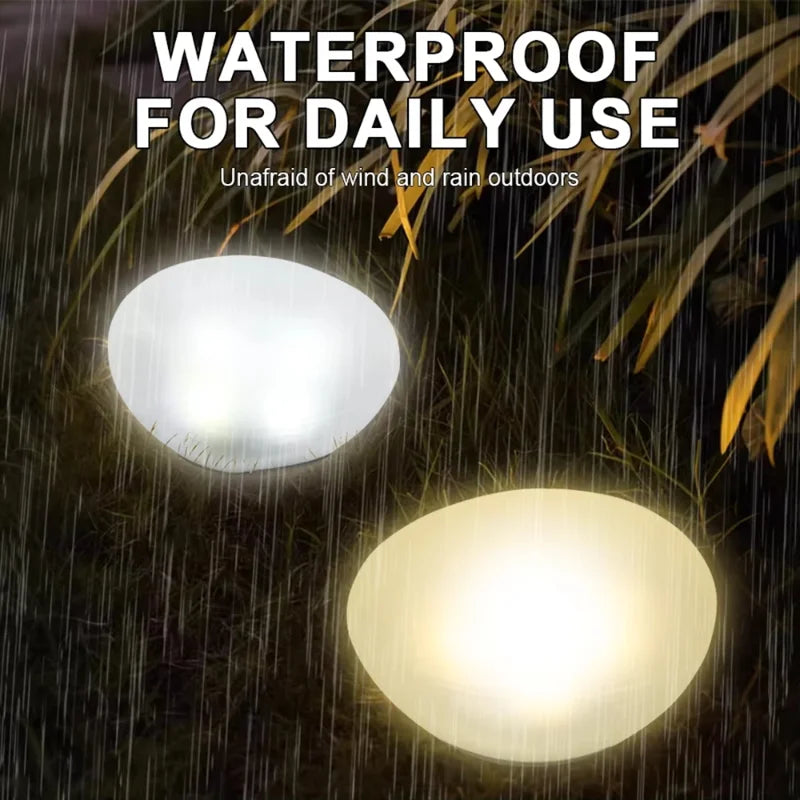 IWP Solcells Stenlampa Frostad – IP65 4 LED 6–8h Ljustid Automatisk Dag/Natt Trädgård Gräsmatta Vit Varmvit Färgad