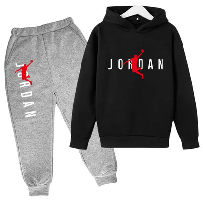 Kids Hoodie Basketball Letters Pullover 3-12Yrs Coat Sweatshirt+Pants Boy Girl Toddler Jogging Clothes Leisure Fashion Brand Set