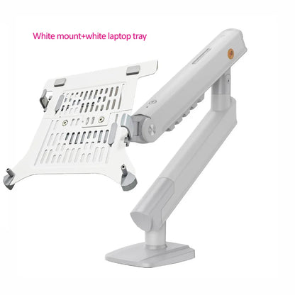 NB F80 + FP-2 Full Motion 360 Rotate Pivot 2-9kg Gas Spring Arm 10'-17' Laptop Tray Desktop Stand Clamp 10-90mm Grommet Hole