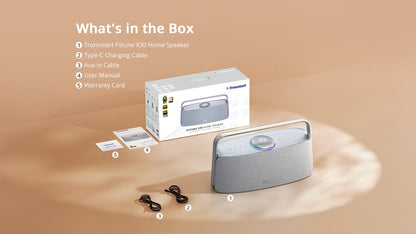 Tronsmart Fiitune X30 Speaker Blue Tooth Wireless Speaker Hi-Res Audio 80W Ipx6 App Control Portable Speaker with Handle for Home