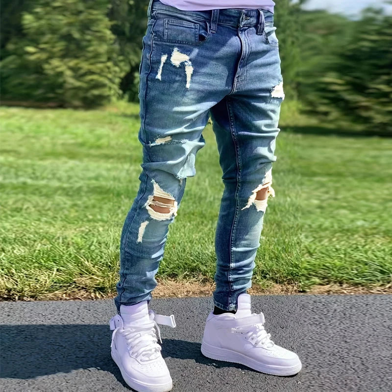 Kakan - New Men's Ripped Jeans, Y2k Clothes Personalized Street Trend Long Jeans Jeans, Jeans Man Brand