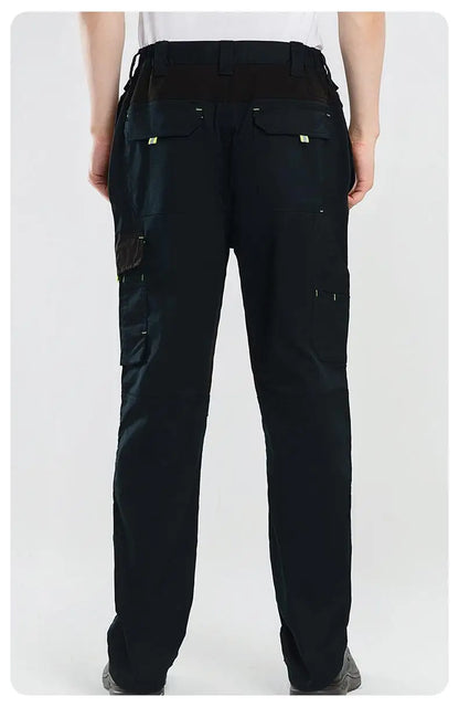 Spring And Autumn Elastic Work Pants Repair Workshop Wear Resistant Reinforced Multi Pocket Welding Pants