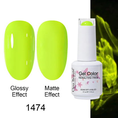 Clou Beaute Gel Nail Polish Neon Brown Royal Blue Red Green Pastal Nude Nail Art Varnishes Gel Lacquer Top Coat UV Gel Nail