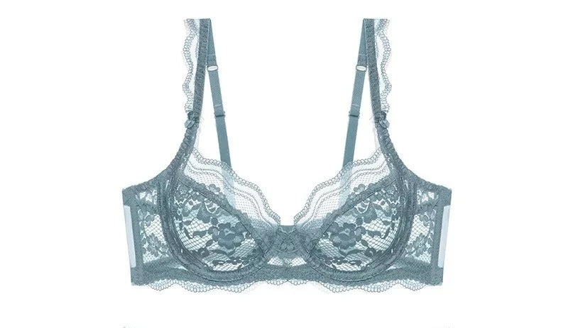 Fashion Ladies Ultra Thin Lace Lingerie Set Victorian Style Soft Underwire Push Up Gather Lift Unpadded Breathable Wear