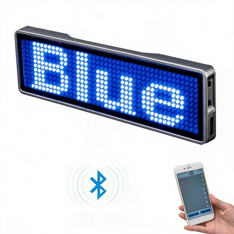 Bluetooth LED Module Name Badge DIY Programmable Scrolling Message Board Mini LED Display HD DIY Electronic Kit
