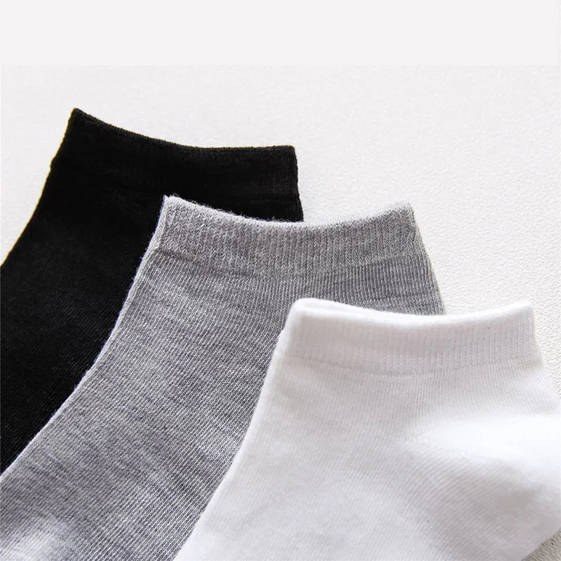 10pairs / Low Black And White Gray Cotton Socks Men's Socks Breathable Sports Socks Men's Short Socks Women's Socks EU37-44