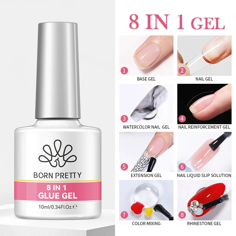 BORN PRETTY 10ml Base Gel Top Coat Rubber Gel Reinforcement Gel for Nails Tools Soak Off UV LED Nail Varnish Function Gel