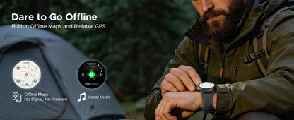DOOGEE ANYMOVING M1 PRO Smart Watch 1.5" AMOLED Dual Band GPS Smart Watch with Offline Maps 170+ Sports Modes Fitness Watch 15-Day Battery AI Voice Assistant 5ATM Waterproof Outdoor GPS Watch