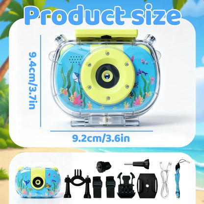 Kids Waterproof Camera Underwater Digital 1080P with 10X Digital Zoom Child-Friendly Screen Waterproof Digital Photography