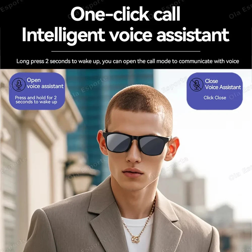 Lenovo Remote Touch Control 8K AI Smart Glasses Bluetooth Wireless Sunglasses Photo Camera Recording Voice Assistant Translator