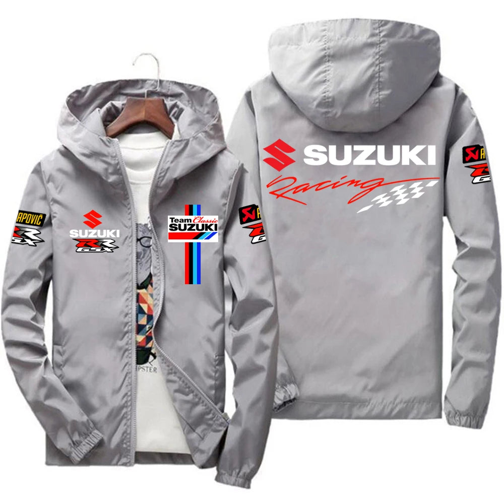 Racingjakka för Herr – Tunn Polyesterjakka med Dragkedja, Casual Sportswear i 10 Färger och Storlekar S–7XL