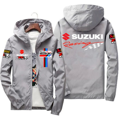 Racingjakka för Herr – Tunn Polyesterjakka med Dragkedja, Casual Sportswear i 10 Färger och Storlekar S–7XL