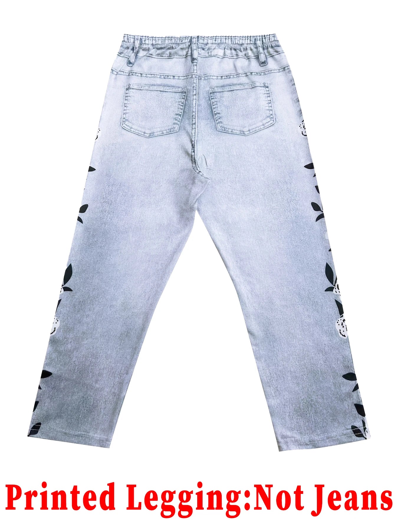 Fashionable Women's Printed Skinny Capris, High-Elastic Seamless Design with Mock Pockets, Ideal for Casual and Sports Wear