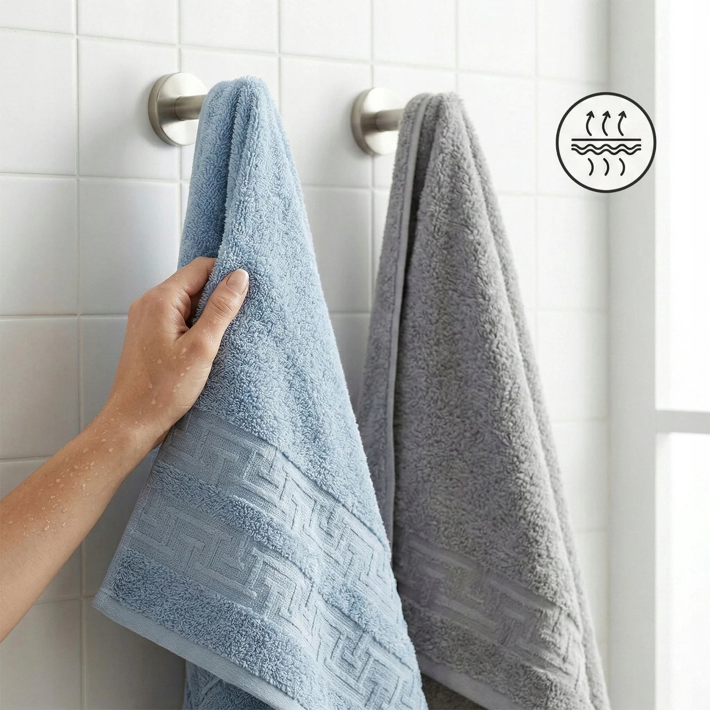 Bath Towel Set 4 Pcs 50 X 100 Cm 100 Percent Cotton Absorbent Beige Gray Soft Home Modern Practical Everyday Bathroom Accessory Simple Household Cotton Textile Cozy Comfortable Home Interior Multi Piece Family