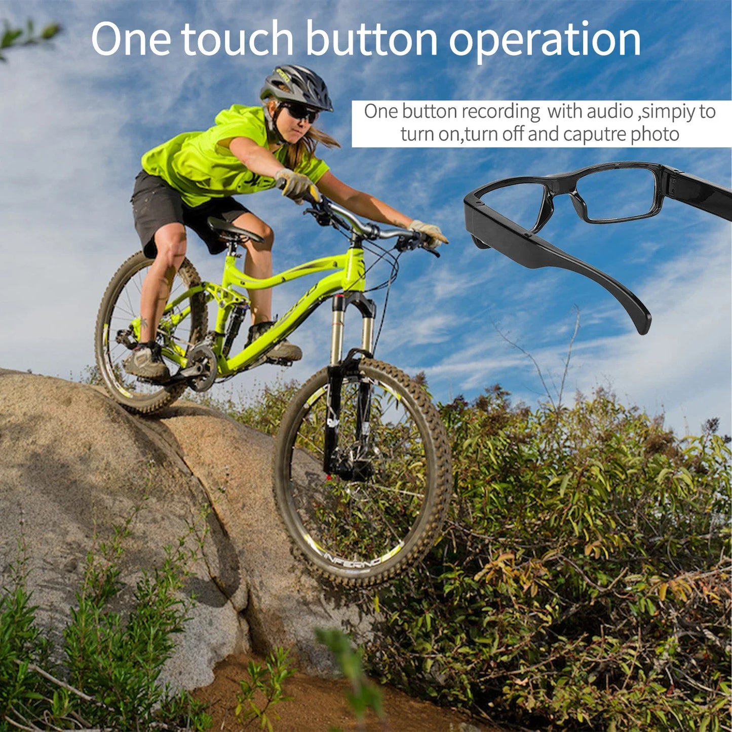 Camera Glasses Sports Action 1080P HD Video Recording Photos Taking for Cycling Outdoor Activities Action Glasses Camera