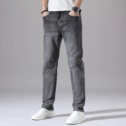 Tunna stretchiga denimjeans för män