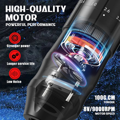 XNET Nebula Wireless Tattoo Machine Full Kit With Tattoo Printer 7 Strokes 1600mAh Battery Tattoo Set For Beginners for Tattoo