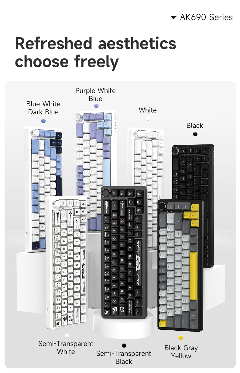 AJAZZ AK690 mekaniskt USB-tangentbord med 68 tangenter – engelsk layout