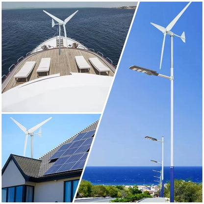 REAL POWER Horisontell Vindturbin 1kW/2kW – Nätansluten Inverter eller MPPT Hybrid Off-Grid Hushåll