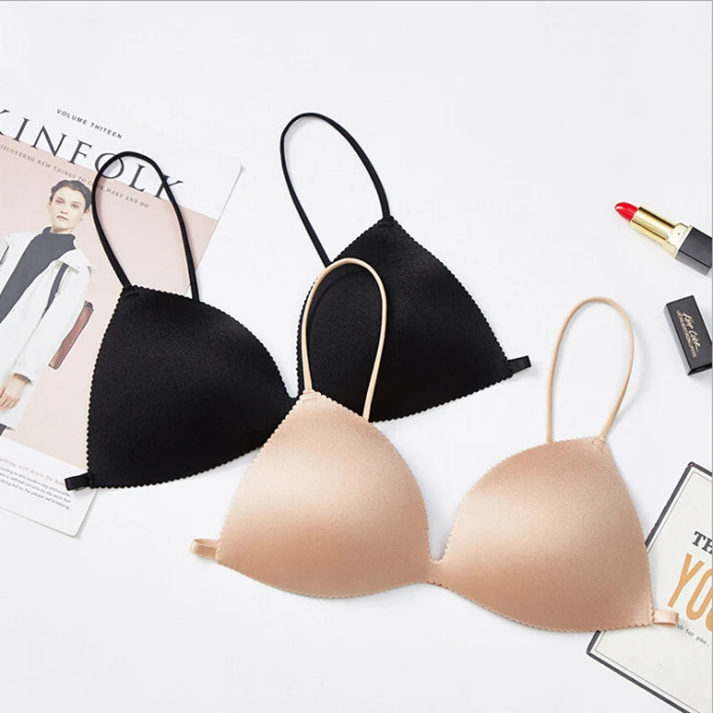 Women Seamless Bra Sexy No Wire Push Up Underwear Girls Students Breathable Thin 2 Colors Bras Female's Bra Breathable Gathered