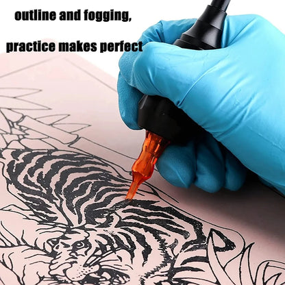 Tattoo Practice Skin and Tattoo Transfer Paper Kit Double Sided Fake Skin with Stencil Paper Set Permanent Makeup Tattoo Supply