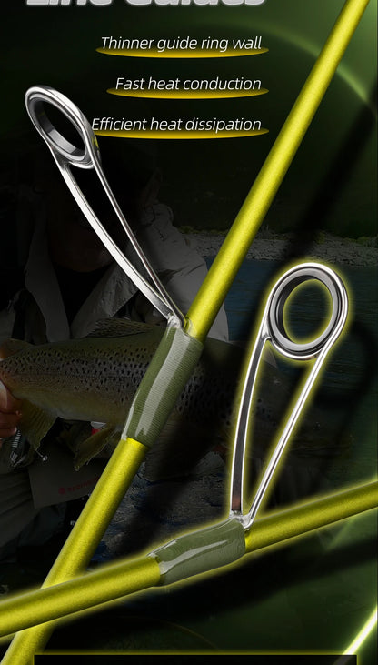 ROOBLINOS Ultralätt Öringspö 1,85m – 27T Kolfiber Fast Action Spinning 2026, Grön/Ljusgrön