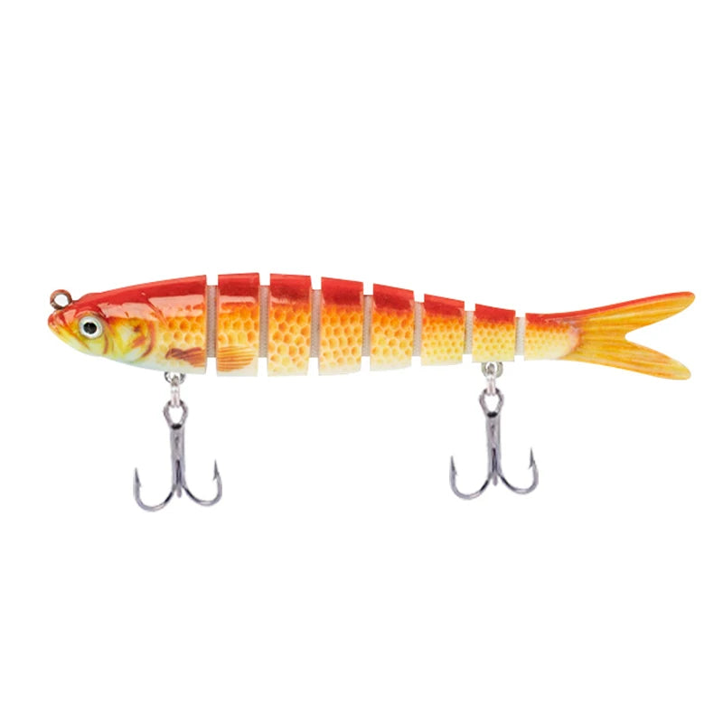 CIBO Fiskedrag Stort Kit – Swimbait Jointed Lure för Gös Abborre Gädda Hav Sjö Å, 12 Färger + 5-pack