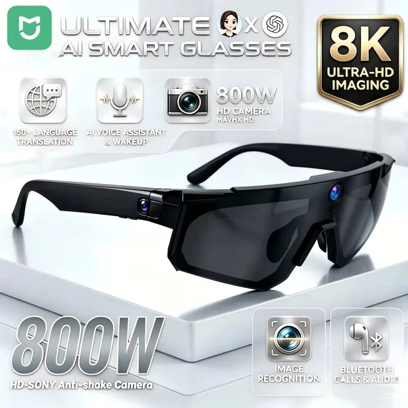 Mijia Smart Al Glasses For Cycling Recording Ai Translator Voice Assistant Wireless Remote Calling Video&photo Sports Sunglasses