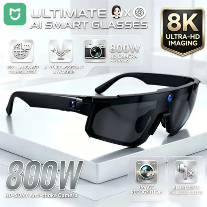 Mijia Smart Al Glasses For Cycling Recording Ai Translator Voice Assistant Wireless Remote Calling Video&photo Sports Sunglasses