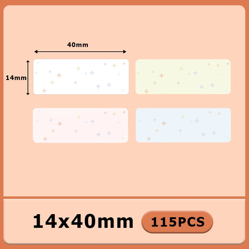 Termiska Etikettrullar Mönster & Färg – Kompatibla med Marklife P11 P12 Phomemo D30 DELI Q2 Brother – 12x40mm 14x40mm 14x50mm 2026