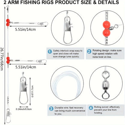 18-pack Fisketafsar för Saltvatten – Med Svirvlar & Snap, Nylon