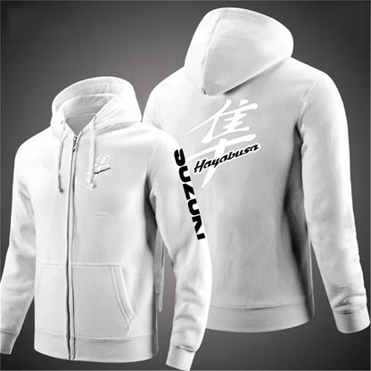 Suzuki Hayabusa Motorcykel Hoodie Herr – Dragkedja, Tryckt Logga, Vår & Höst