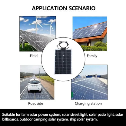 Solsystem-kit – 12V till 110V/220V, Inverter + 100A Regulator + Solpaneler, Hem/Stuga/Husbil/Camping, Svart/Gul