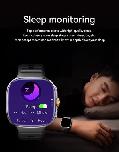 2026New 5G SIM Smart Watch 2.4" AMOLED 8+128GB GPS+NFC WIFI 1000W HD Camera IP68Waterproof Health Monitor Android Smartwatch Men