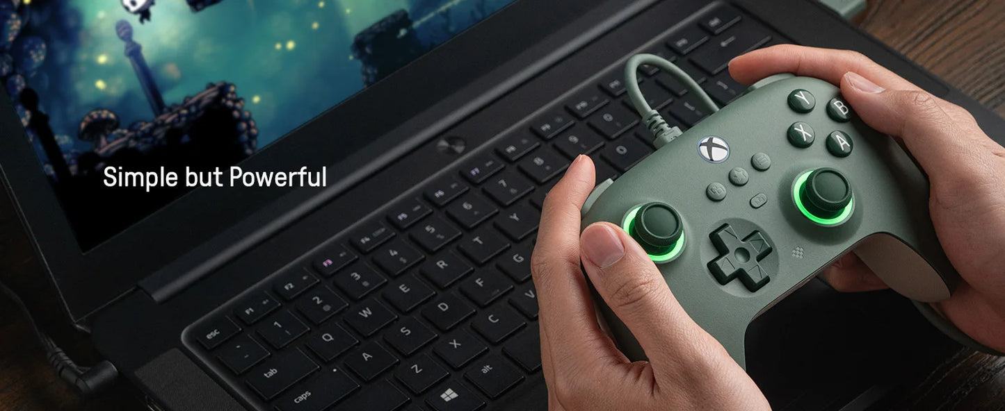 8BitDo Ultimate C Kabelansluten Xbox Handkontroll – Hall Effect GuliKit RGB Fire Ring USB Xbox Series X|S/One/PC Windows 10/11