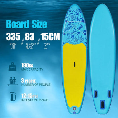 Uppblåsbar SUP-bräda från InnoExpo med halkfri yta – 320–350 cm